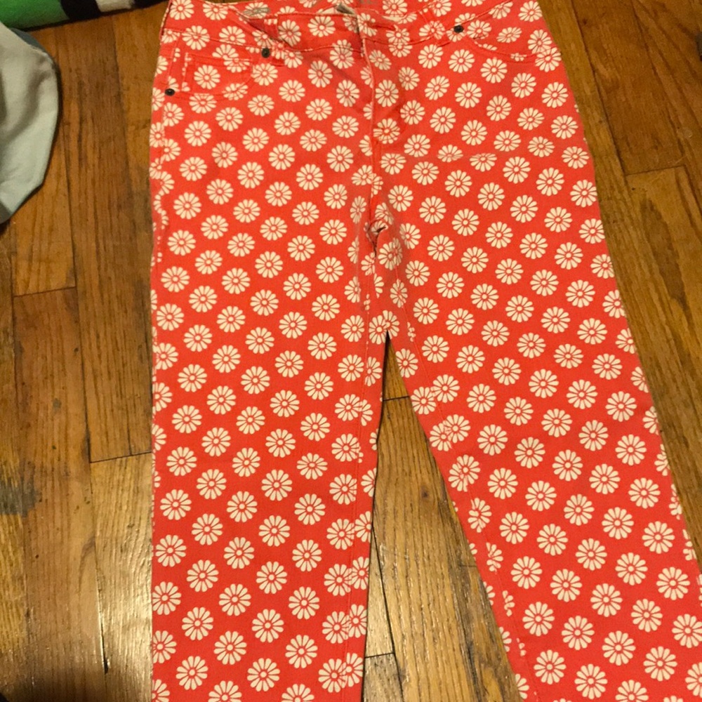 ORANGE FLOWERED PANTS